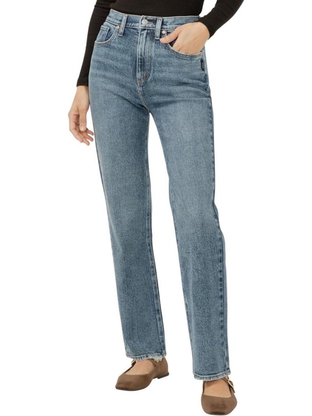High Rise Wide Leg Jeans for Women - Trendy Silver Wash, Flattering Fit, Stylish